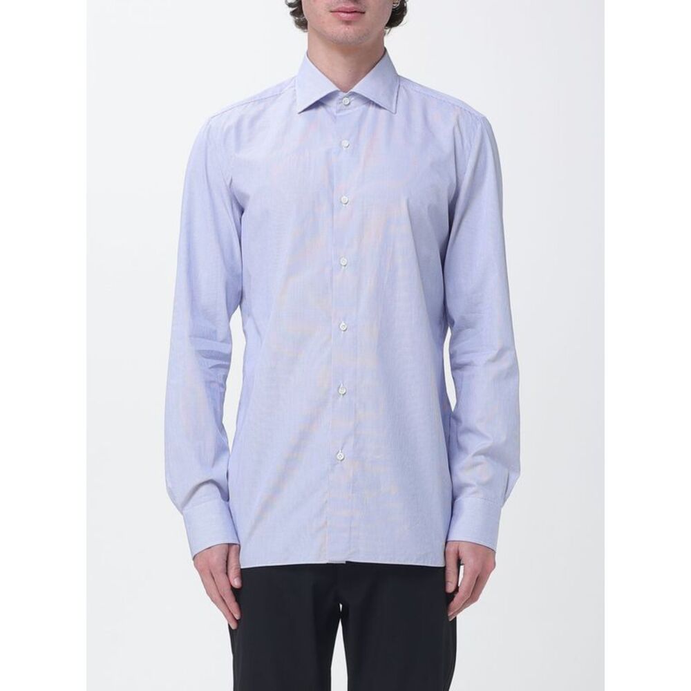 Luigi Borrelli Shirt Men Gnawed Blue
